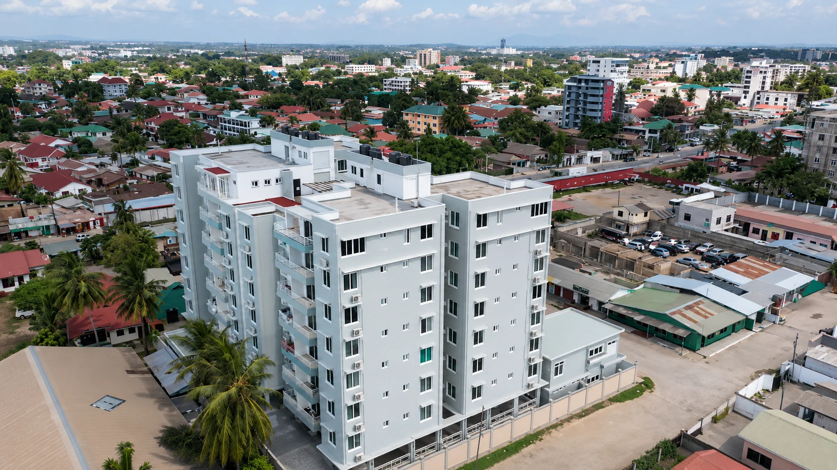 Aerial view of a Delina apartment property in Dar es Salaam